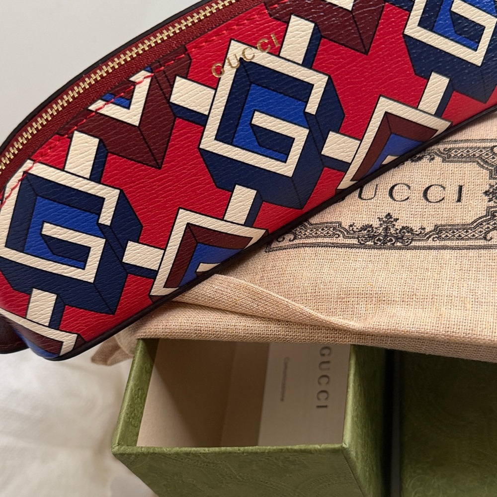 Gucci Red and Blue Graphic Pouch